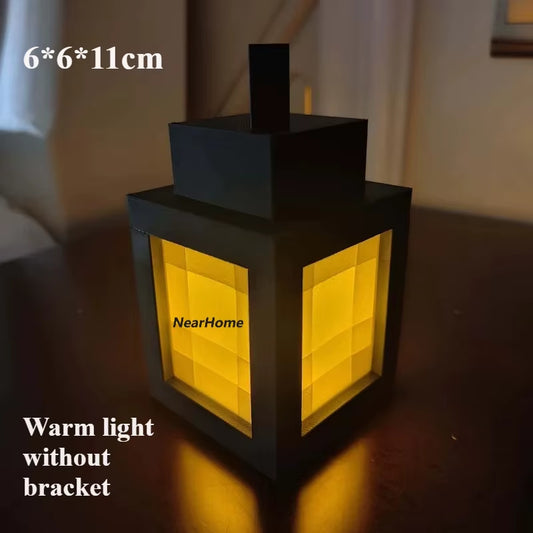 16 Colors /Warm Light Luminous Lantern Lamp Rechargeable Game Pixel Light Surrounding Bedroom Atmosphere Light Decor Ornament